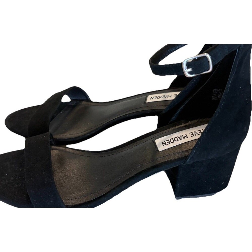 Steve Madden Women’s Irenee Black Heeled Strappy Sandals Size 8.5M Dress Shoes - Picture 2 of 8